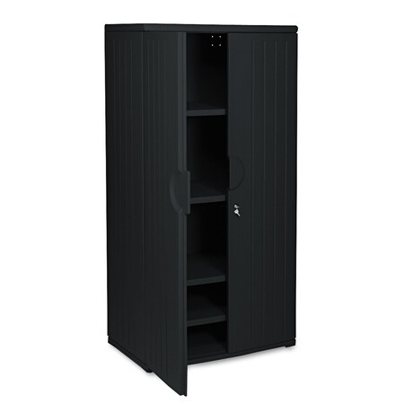 Iceberg OfficeWorks Resin Storage Cabinet, 36w x 22d x 72h, Black 92571
